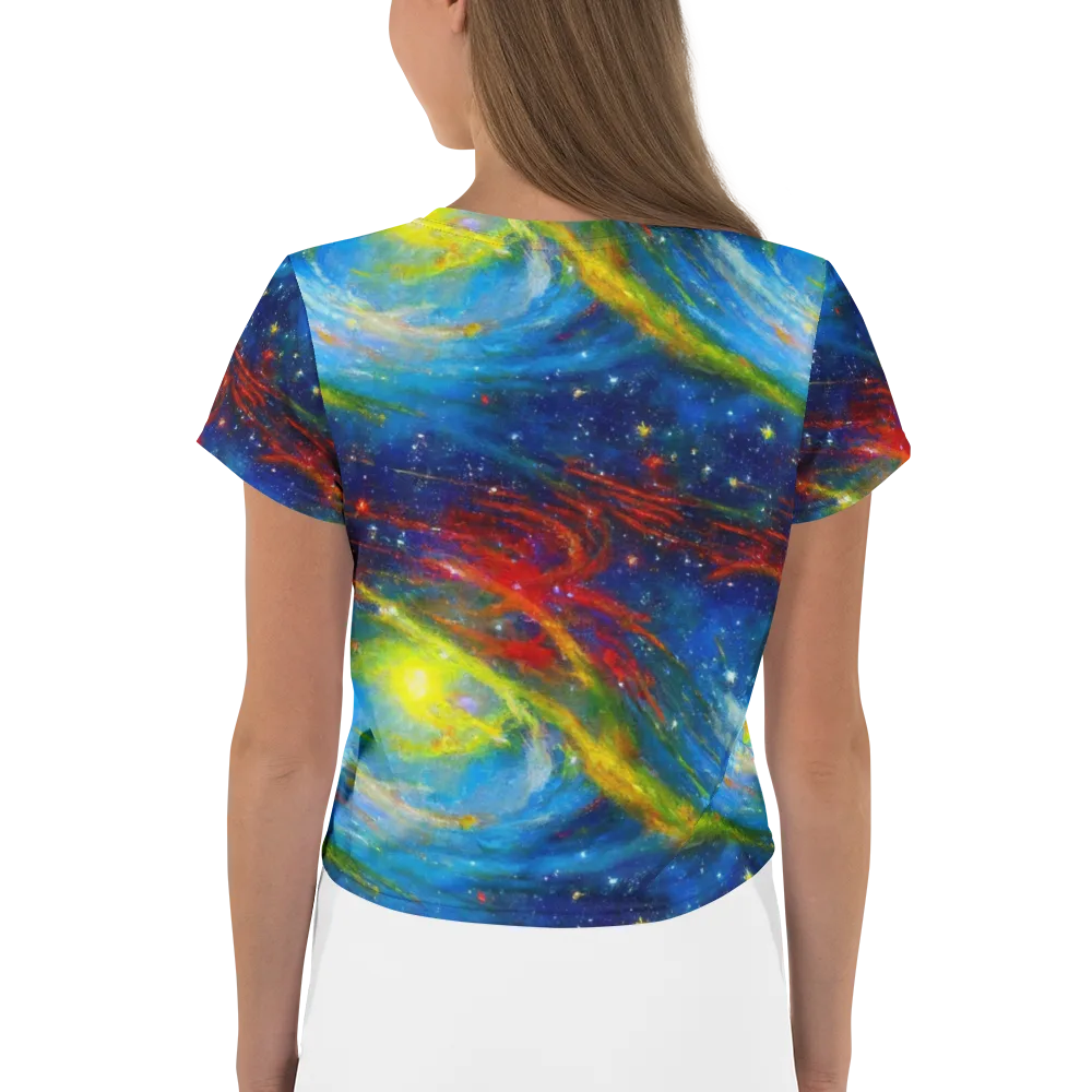 Deep-space Bloom on Crop Tee — Back
