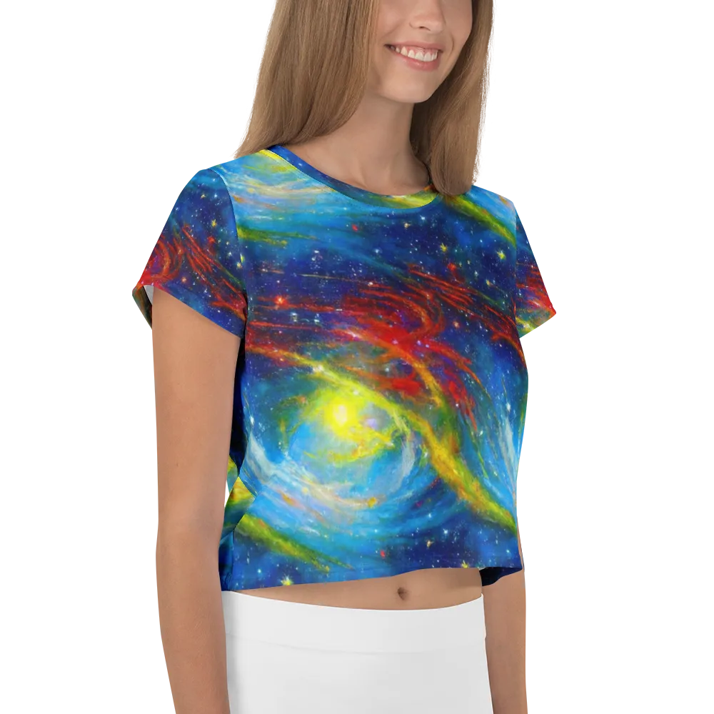 Deep-space Bloom on Crop Tee — Right
