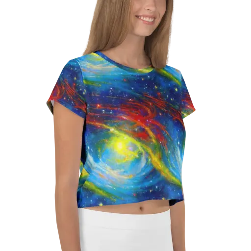 Deep-space Bloom on a Crop Tee