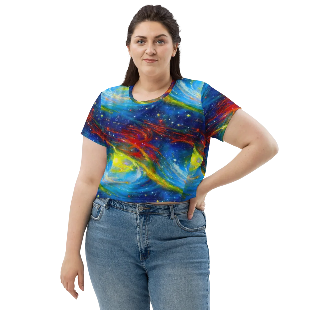 Deep-space Bloom on Crop Tee — Front