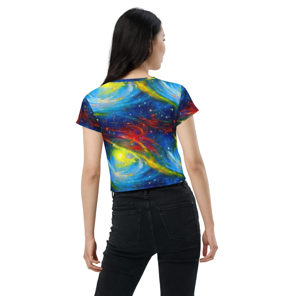 Deep-space Bloom on Crop Tee — Back