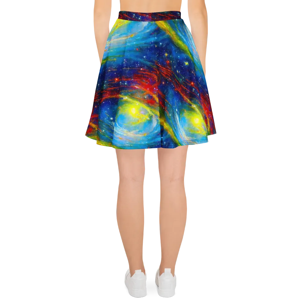 Deep-space Bloom on Skater Skirt — Back