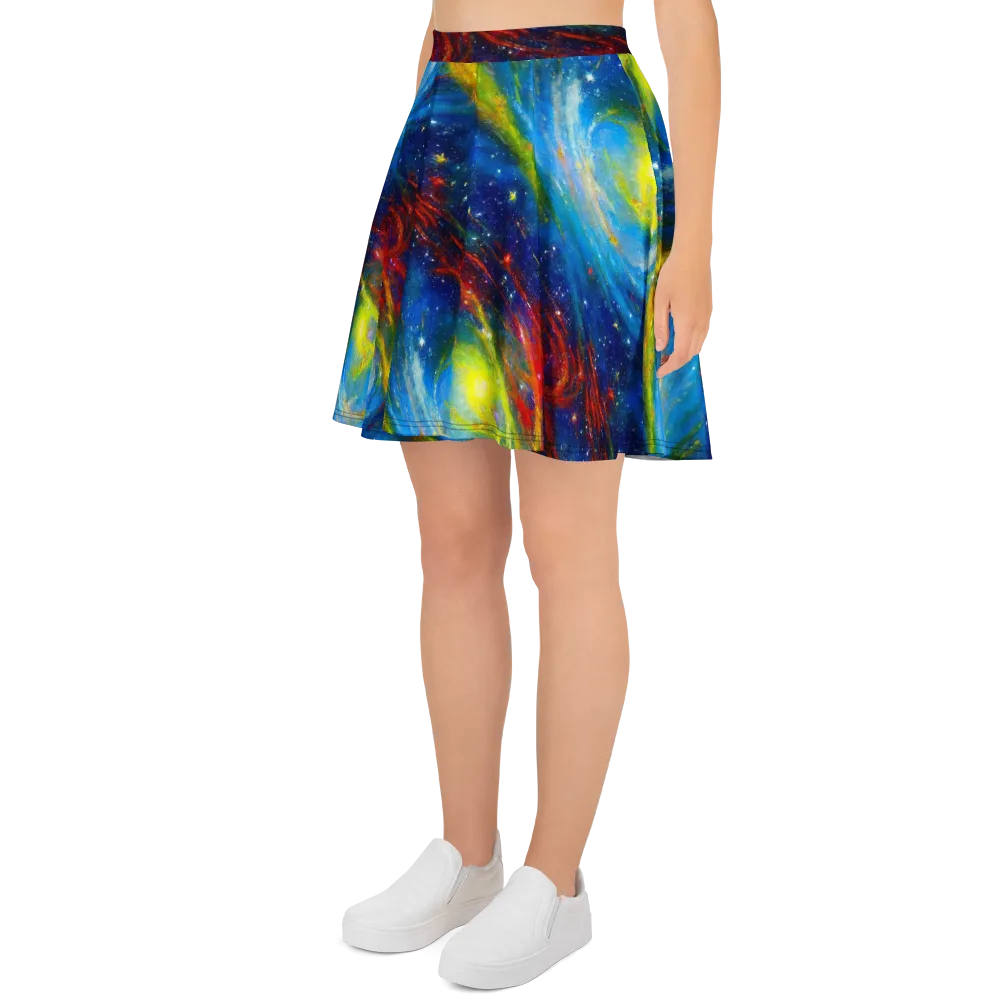 Deep-space Bloom on Skater Skirt — Left