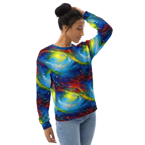Deep-space Bloom on a Sweatshirt