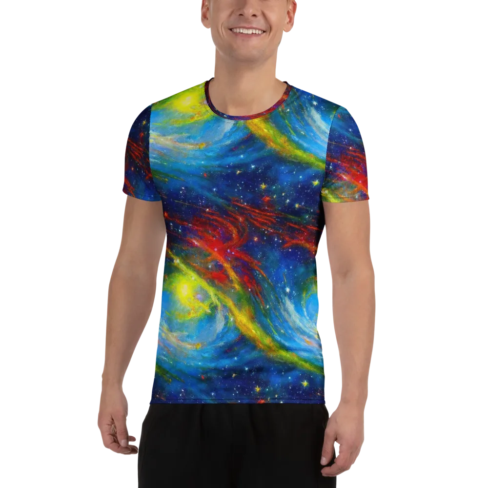 Deep-space Bloom on Men's Athletic T-Shirt — Front