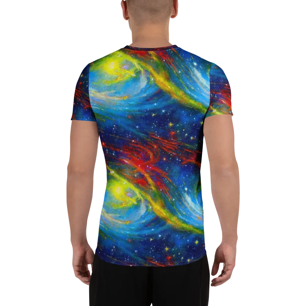 Deep-space Bloom on Men's Athletic T-Shirt — Back