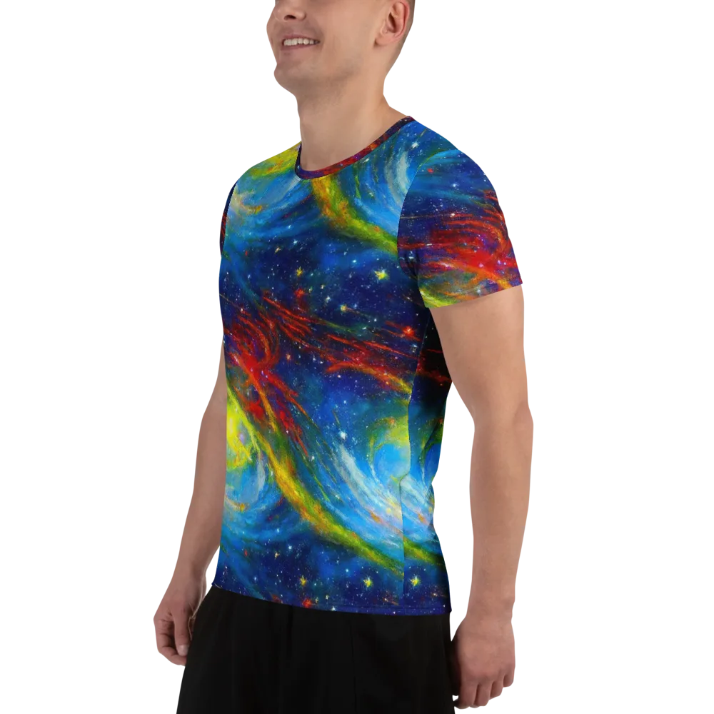 Deep-space Bloom on Men's Athletic T-Shirt — Left
