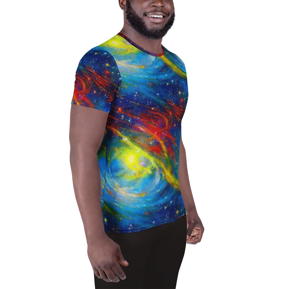 Deep-space Bloom on Men's Athletic T-Shirt — Right