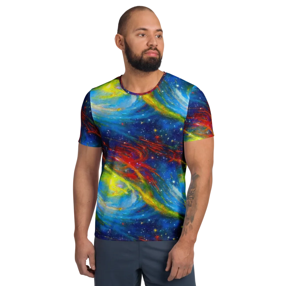 Deep-space Bloom on Men's Athletic T-Shirt — Front