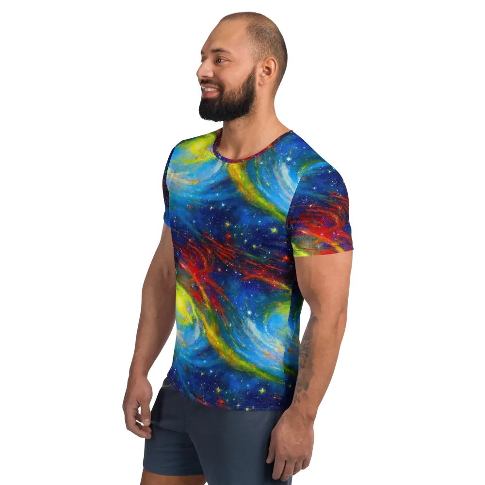 Deep-space Bloom on Men's Athletic T-Shirt — Left