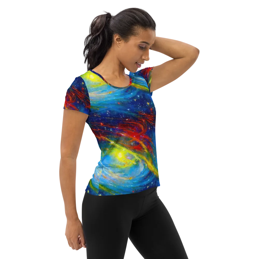 Deep-space Bloom on Women's Athletic T-Shirt — Right