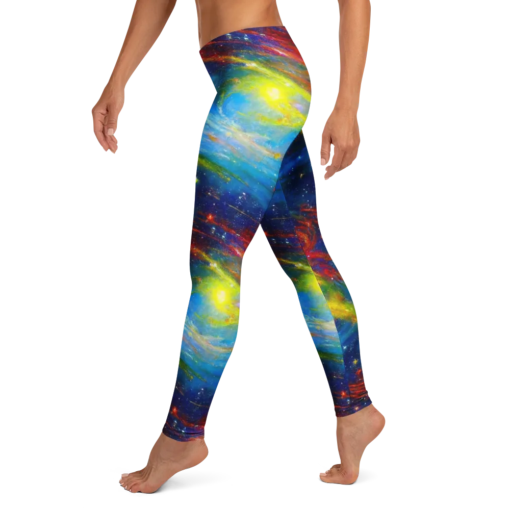 Deep-space Bloom on Leggings — Left