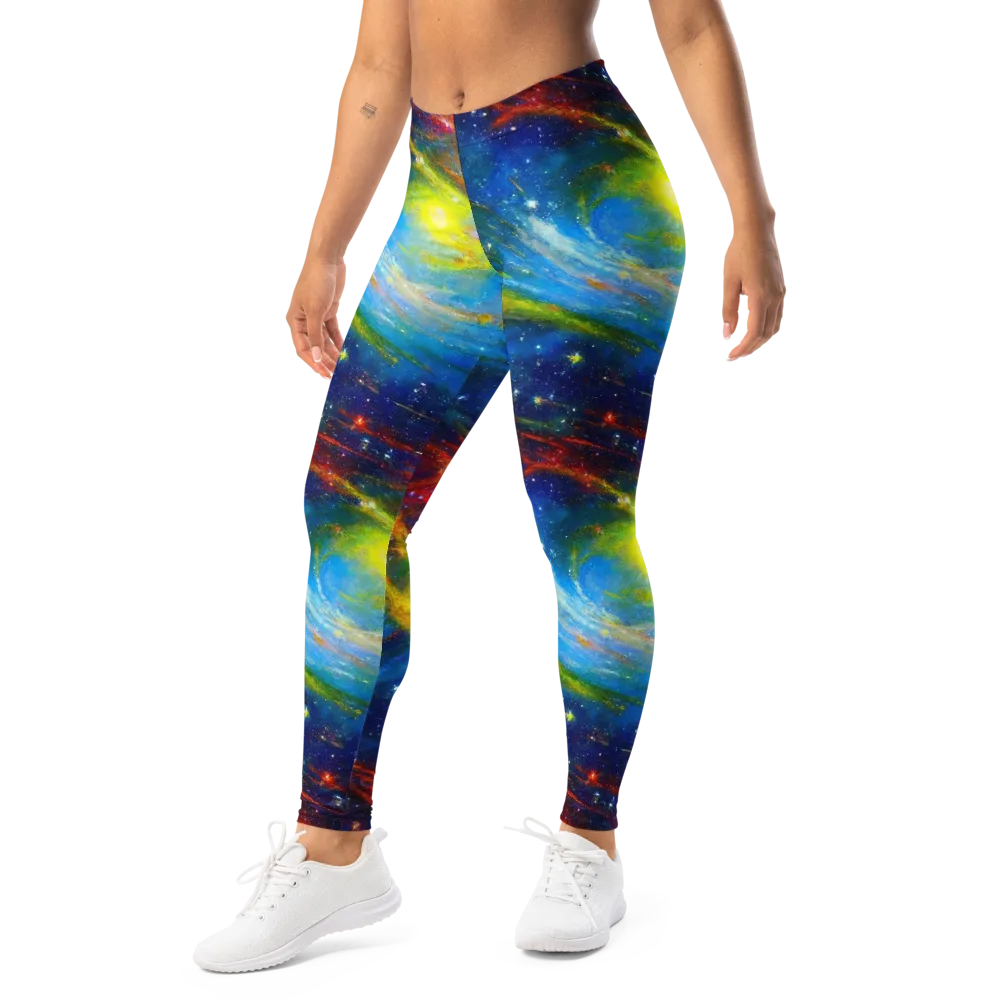 Deep-space Bloom on Leggings — Left Front