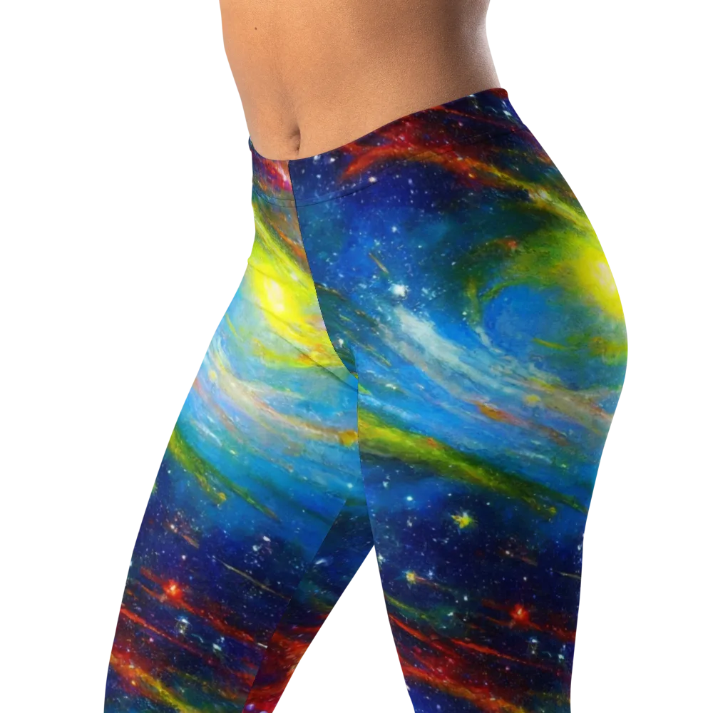 Deep-space Bloom on Leggings — Left Front