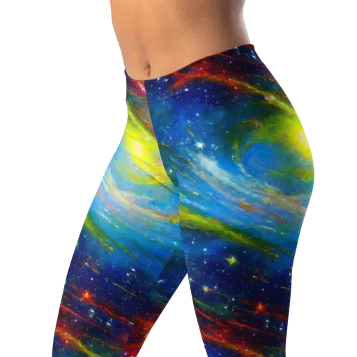 Deep-space Bloom on a Leggings