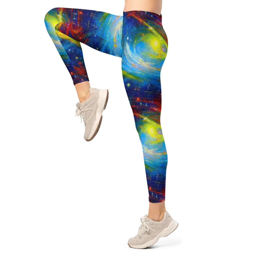 Deep-space Bloom on Leggings — Left