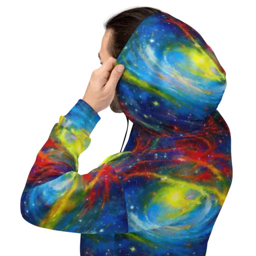 Deep-space Bloom on a Hoodie