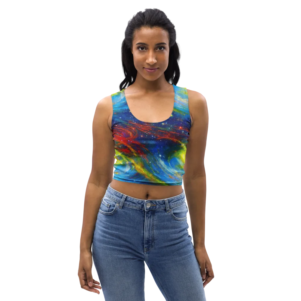 Deep-space Bloom on Crop Top — Front