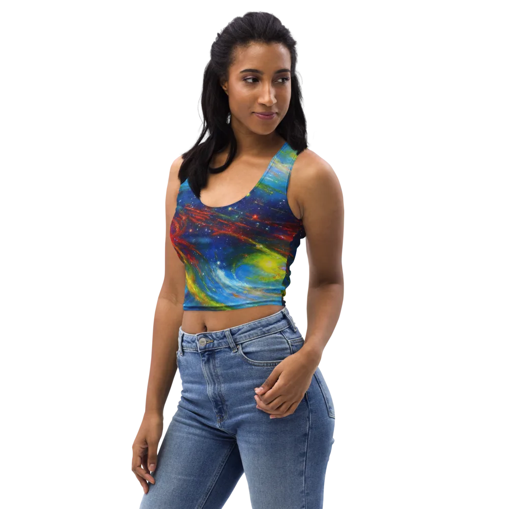 Deep-space Bloom on Crop Top — Left Front