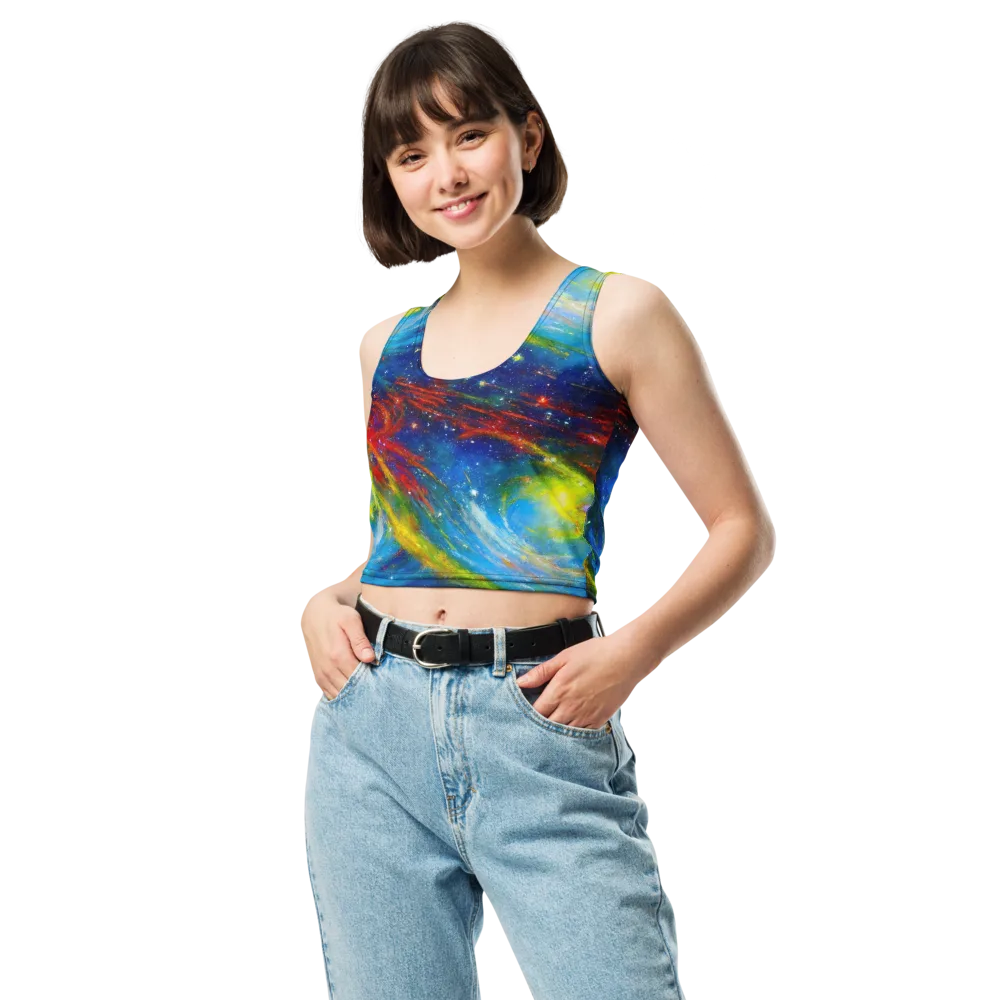 Deep-space Bloom on Crop Top — Front