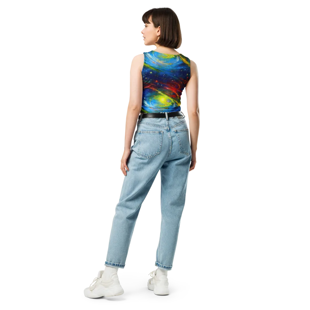 Deep-space Bloom on Crop Top — Back