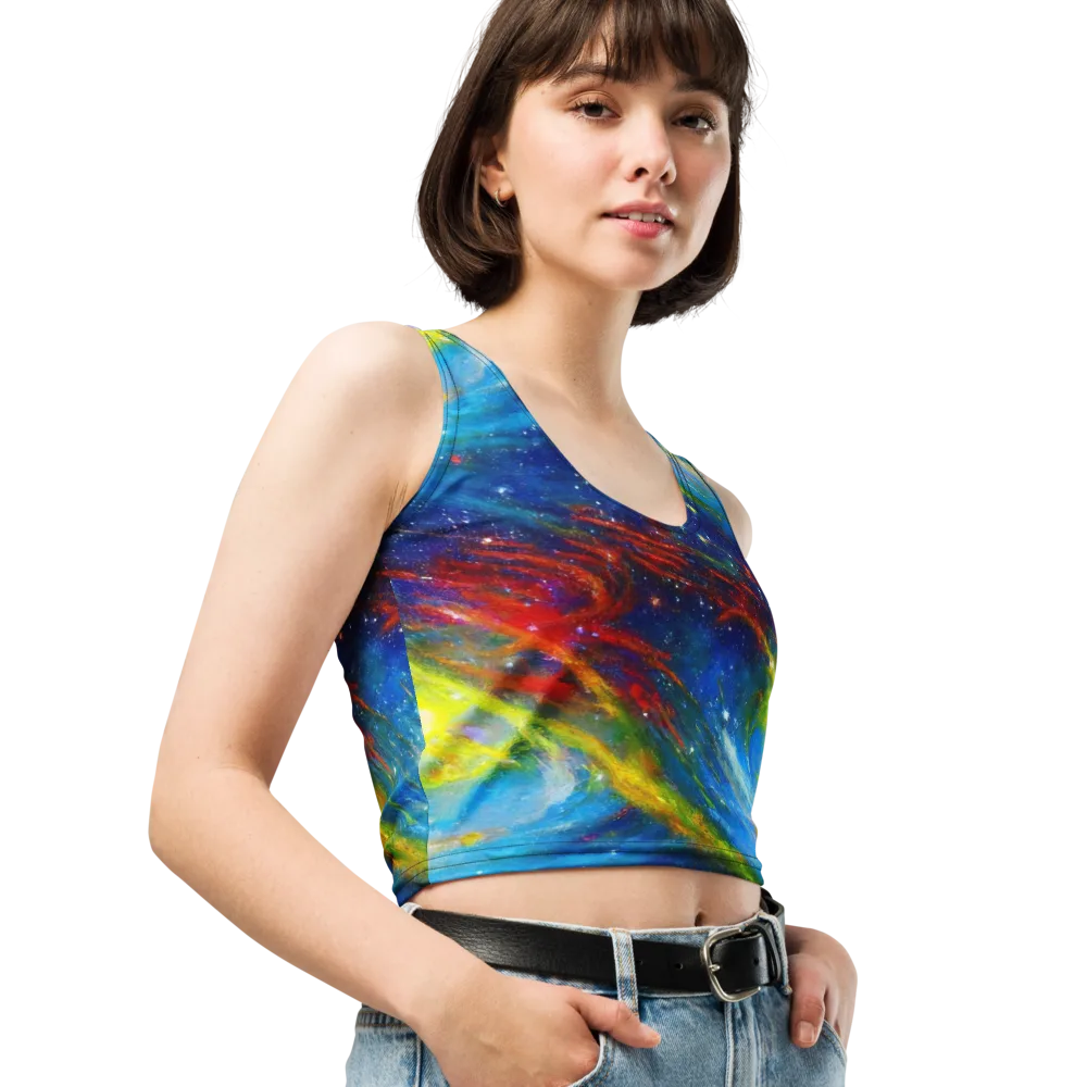 Deep-space Bloom on Crop Top — Right Front