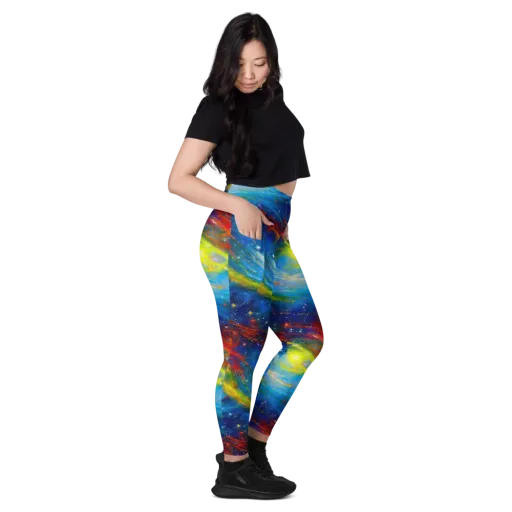 Deep-space Bloom on a Leggings with Pockets