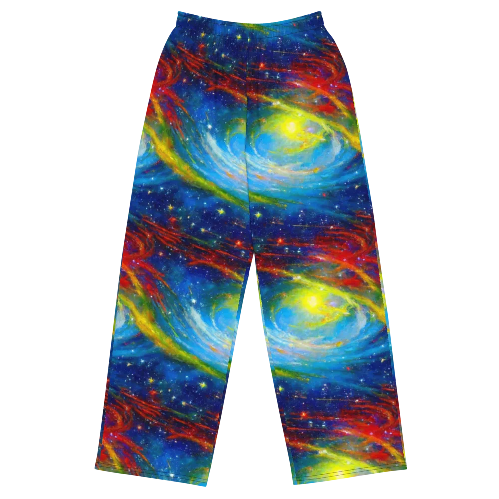 Deep-space Bloom on Wide-Leg Pants — Front