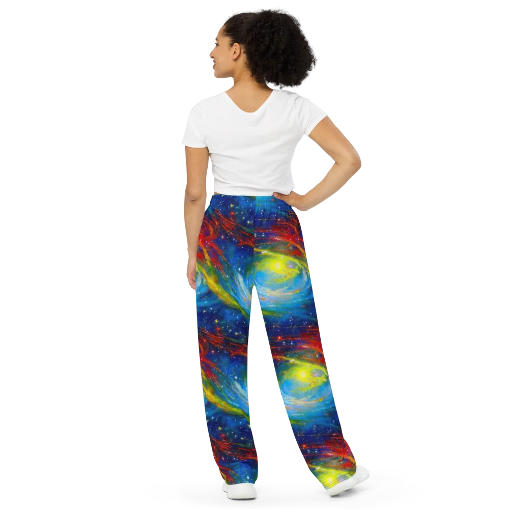 Deep-space Bloom on Wide-Leg Pants — Back