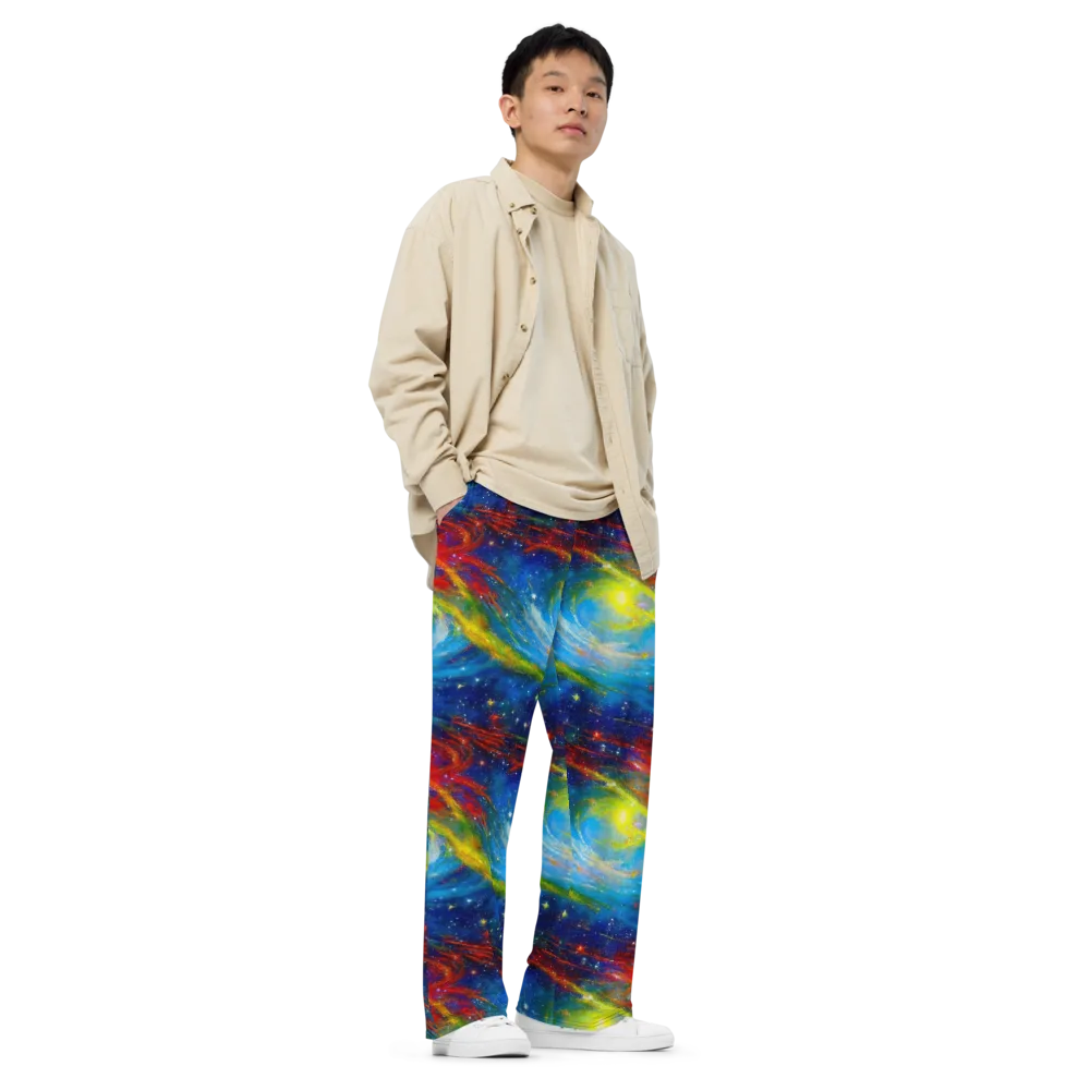 Deep-space Bloom on Wide-Leg Pants — Right Front