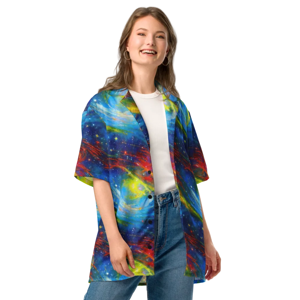 Deep-space Bloom on Button Shirt — Front