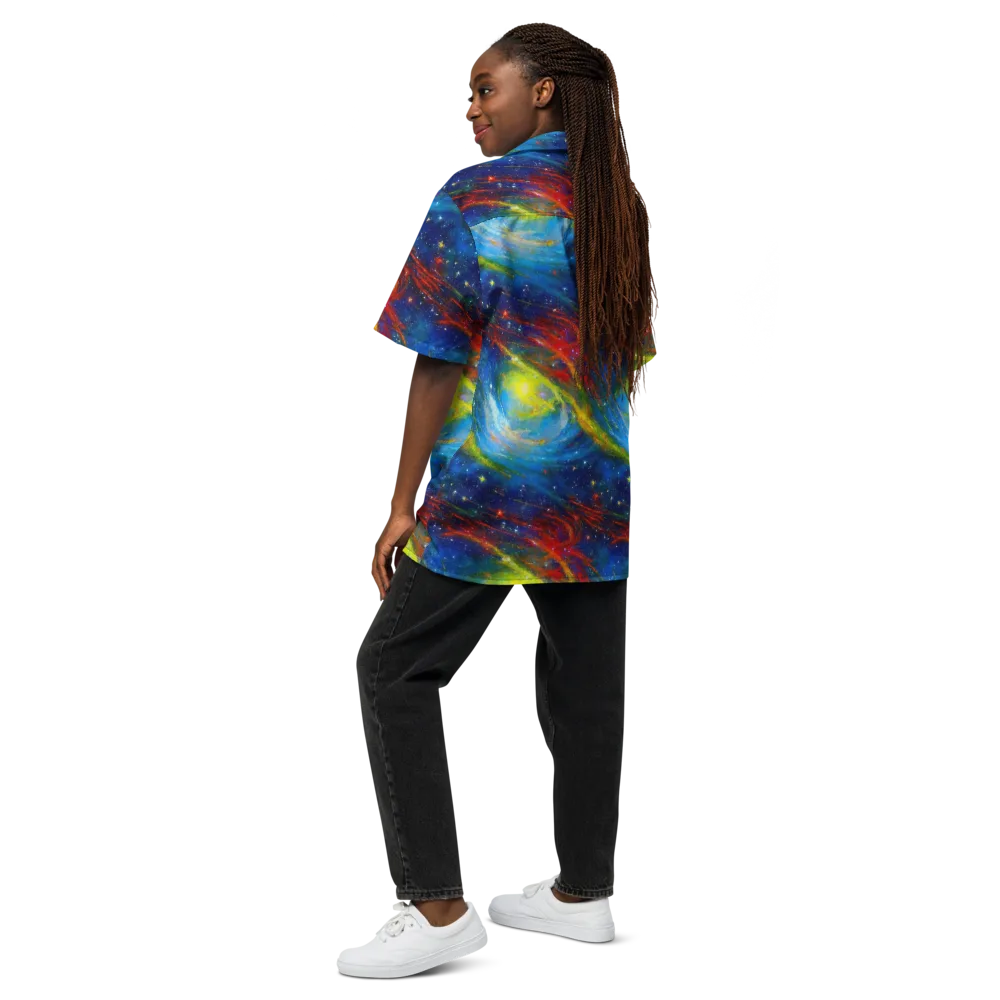 Deep-space Bloom on Button Shirt — Back