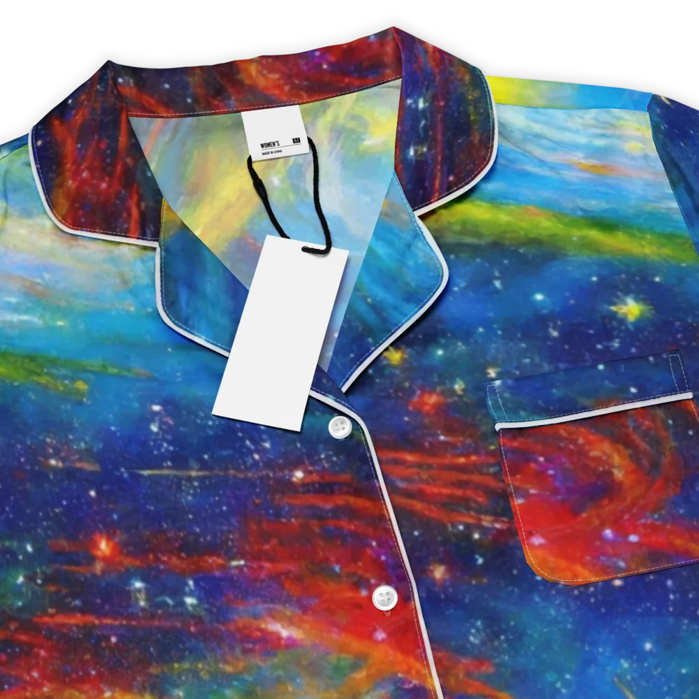 Deep-space Bloom on Women's Short Sleeve Pajama Top — Product details
