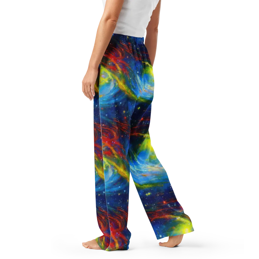 Deep-space Bloom on Women's Pajama Pants — Left
