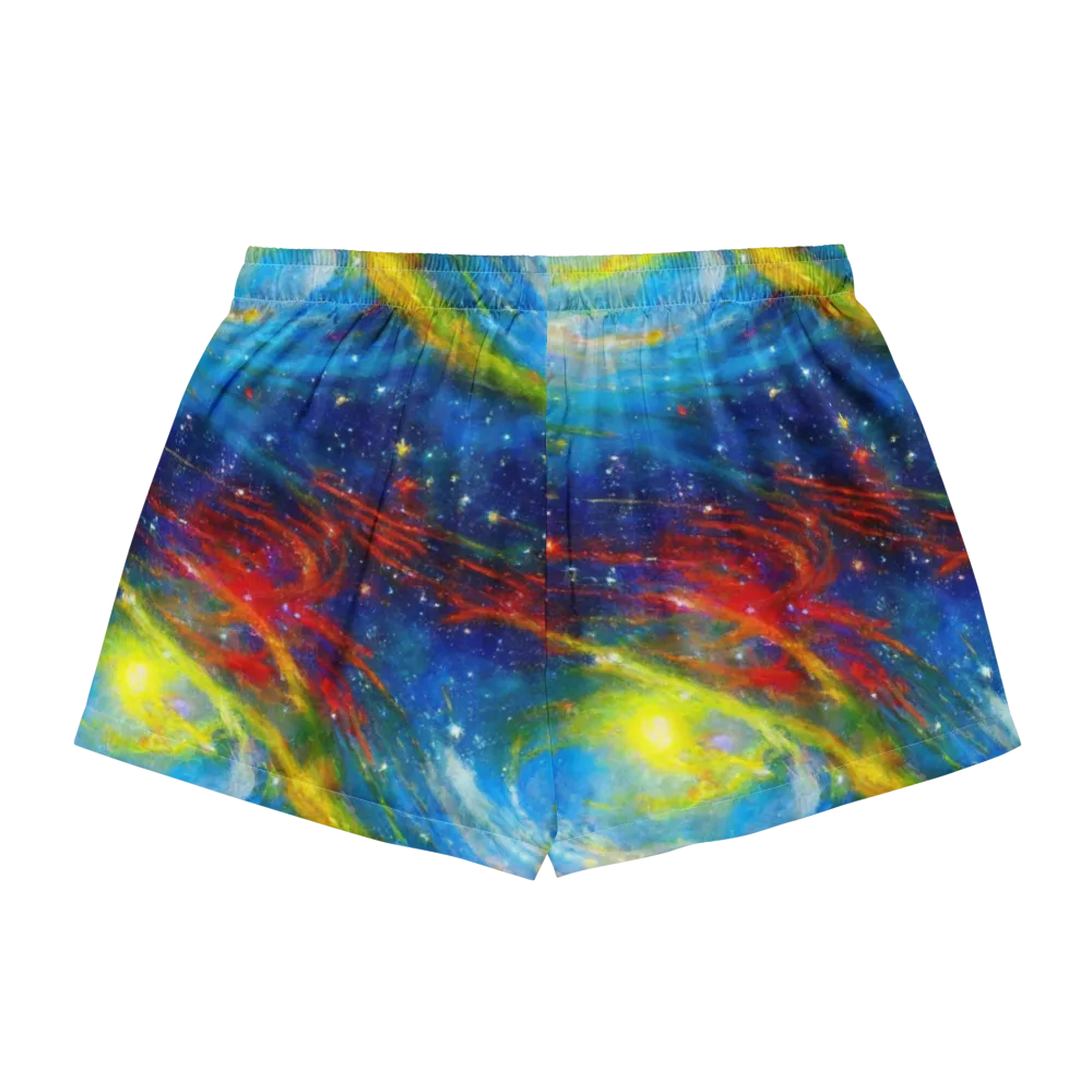Deep-space Bloom on Women's Pajama Shorts — Back