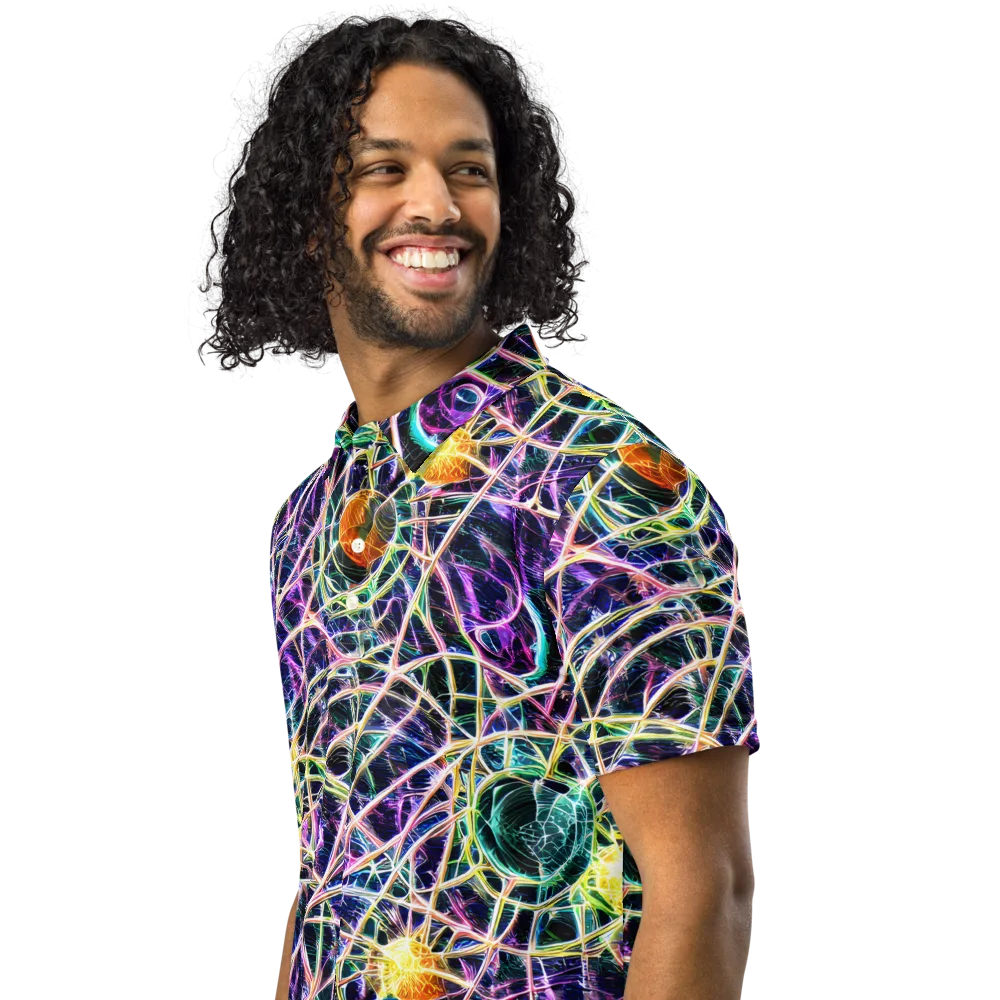 Wölfli Web on Men's Slim Fit Polo Shirt — Left Front