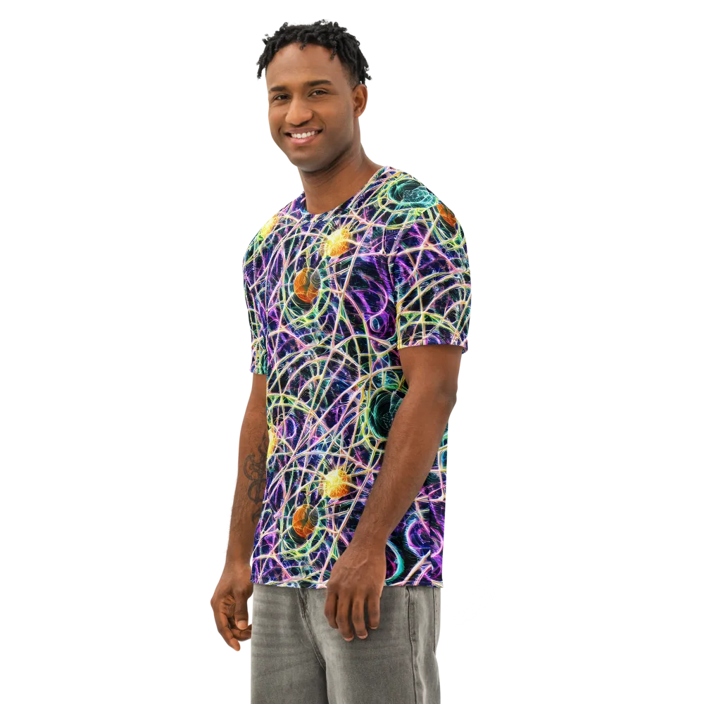 Wölfli Web on Men's Cotton Crew Neck T-Shirt — Left Front