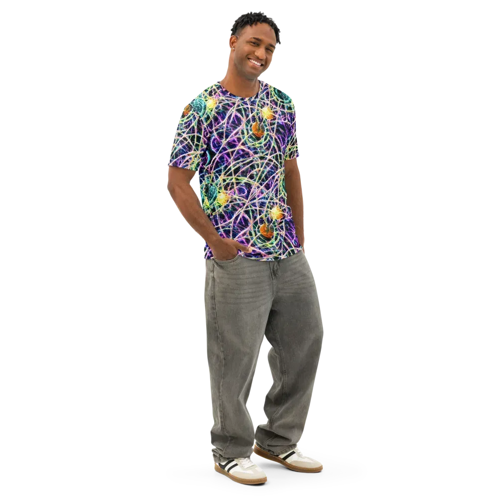 Wölfli Web on Men's Cotton Crew Neck T-Shirt — Right Front