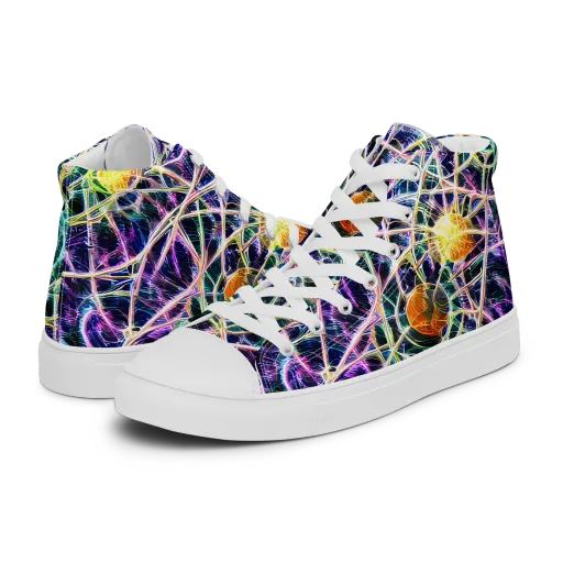 Wölfli Web on a Men's High Top Canvas Shoes