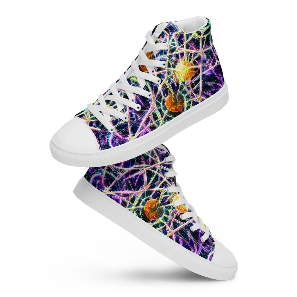 Wölfli Web on Men's High Top Canvas Shoes — Front