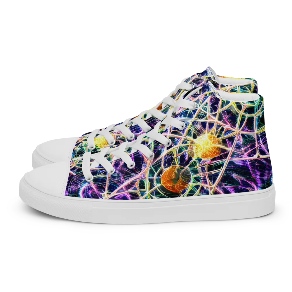 Wölfli Web on Women's High Top Canvas Shoes — Left