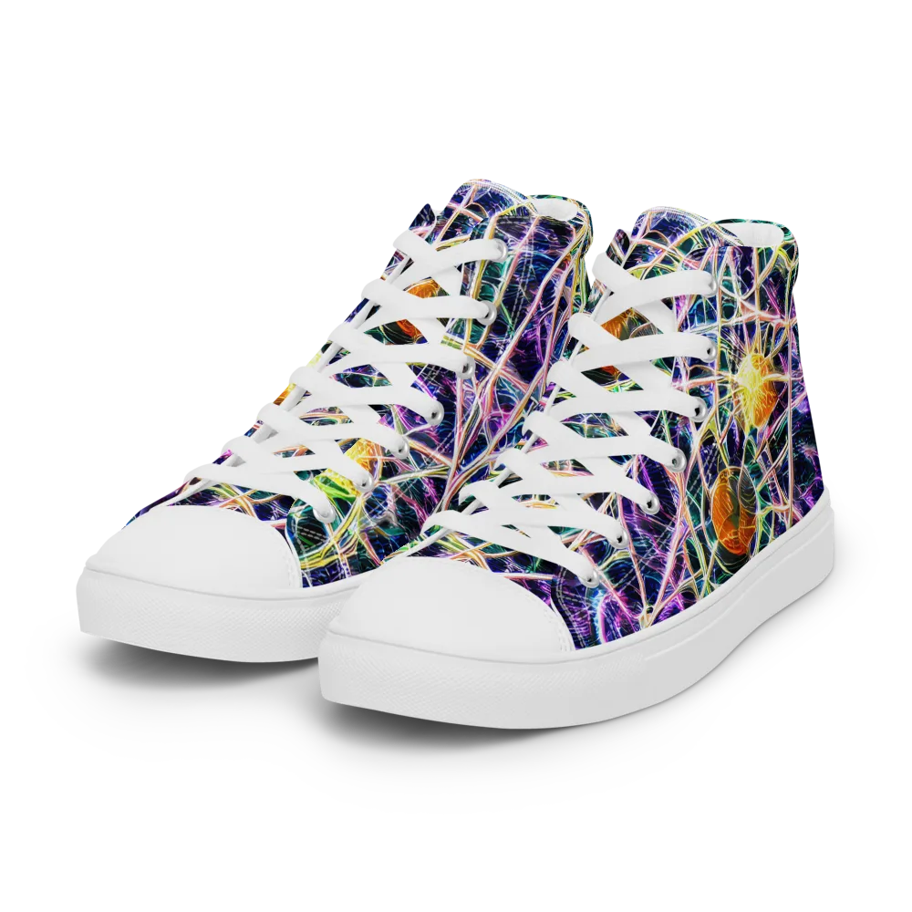 Wölfli Web on Women's High Top Canvas Shoes — Left Front