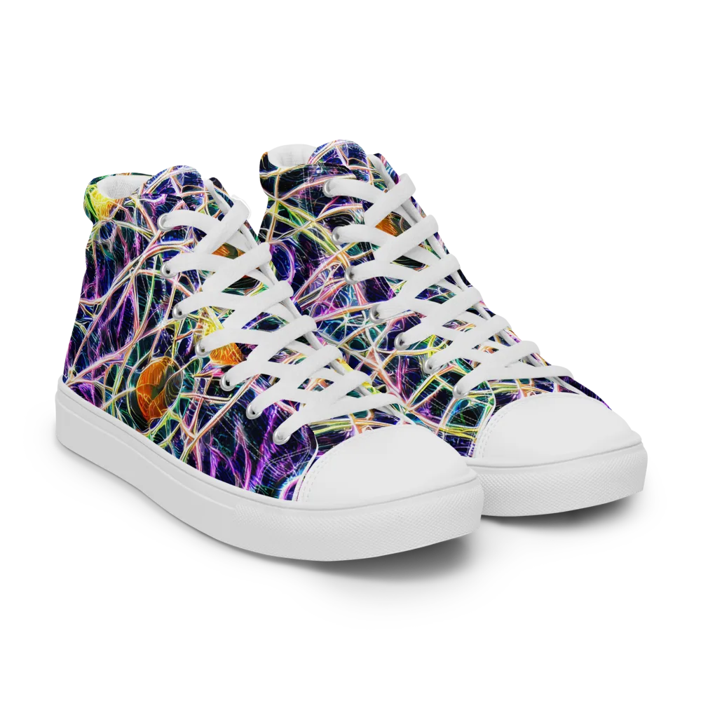 Wölfli Web on Women's High Top Canvas Shoes — Right Front