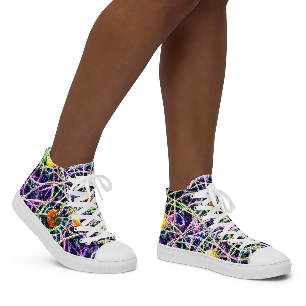 Wölfli Web on Women's High Top Canvas Shoes — Right