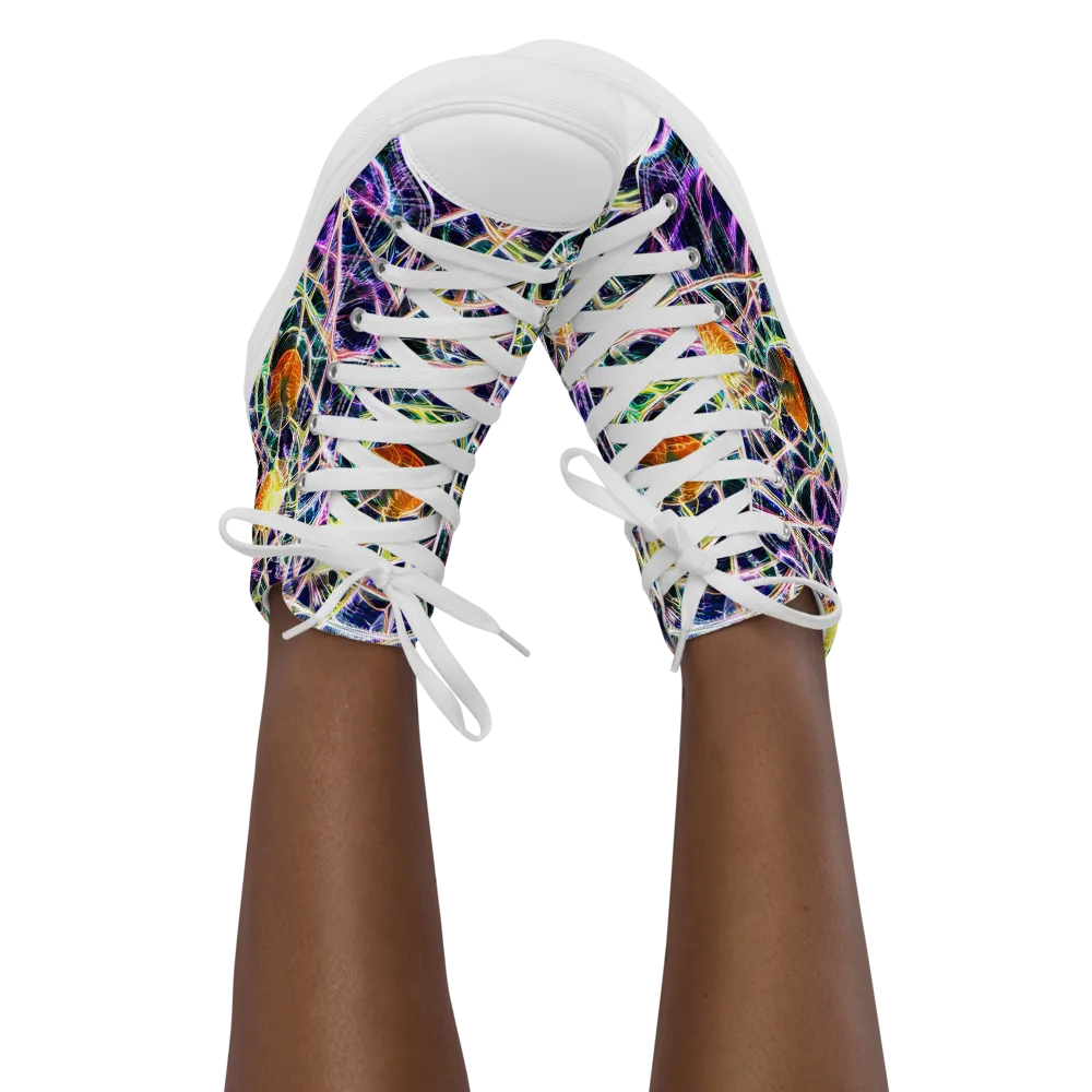 Wölfli Web on Women's High Top Canvas Shoes — Front