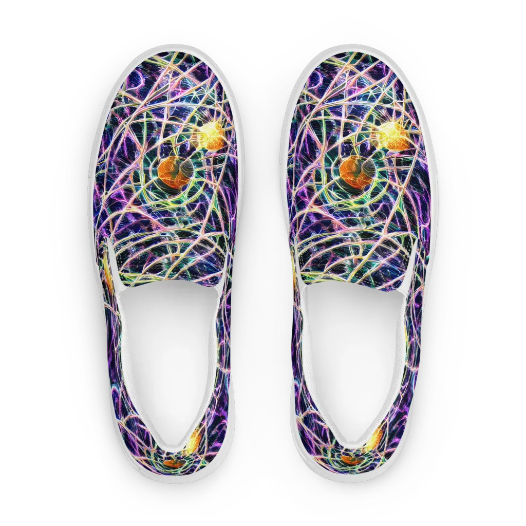 Wölfli Web on Men's Slip-On Canvas Shoes — Front