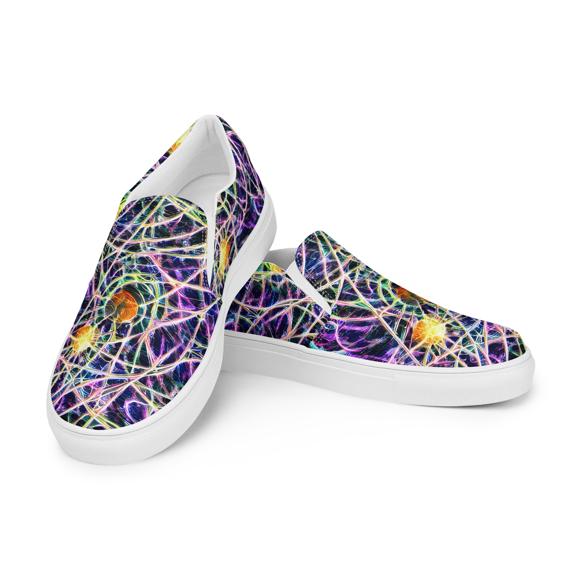 Wölfli Web on Men's Slip-On Canvas Shoes — Left Front