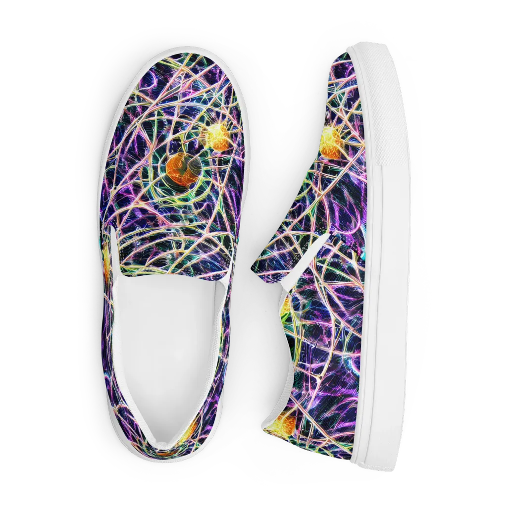 Wölfli Web on Men's Slip-On Canvas Shoes — Front