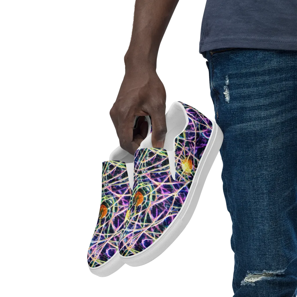 Wölfli Web on Men's Slip-On Canvas Shoes — Left Front