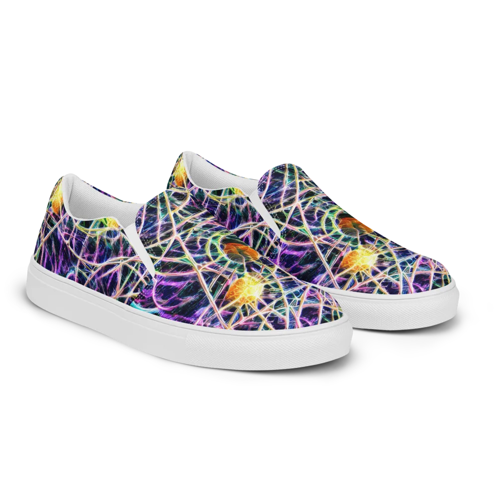 Wölfli Web on Women's Slip-On Canvas Shoes — Right Front